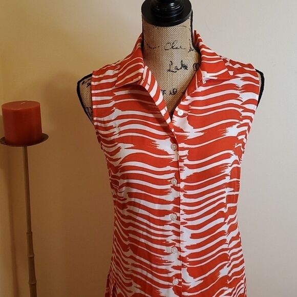 Cabi drop waist brushstroke midi dress size XS - Picture 4 of 12